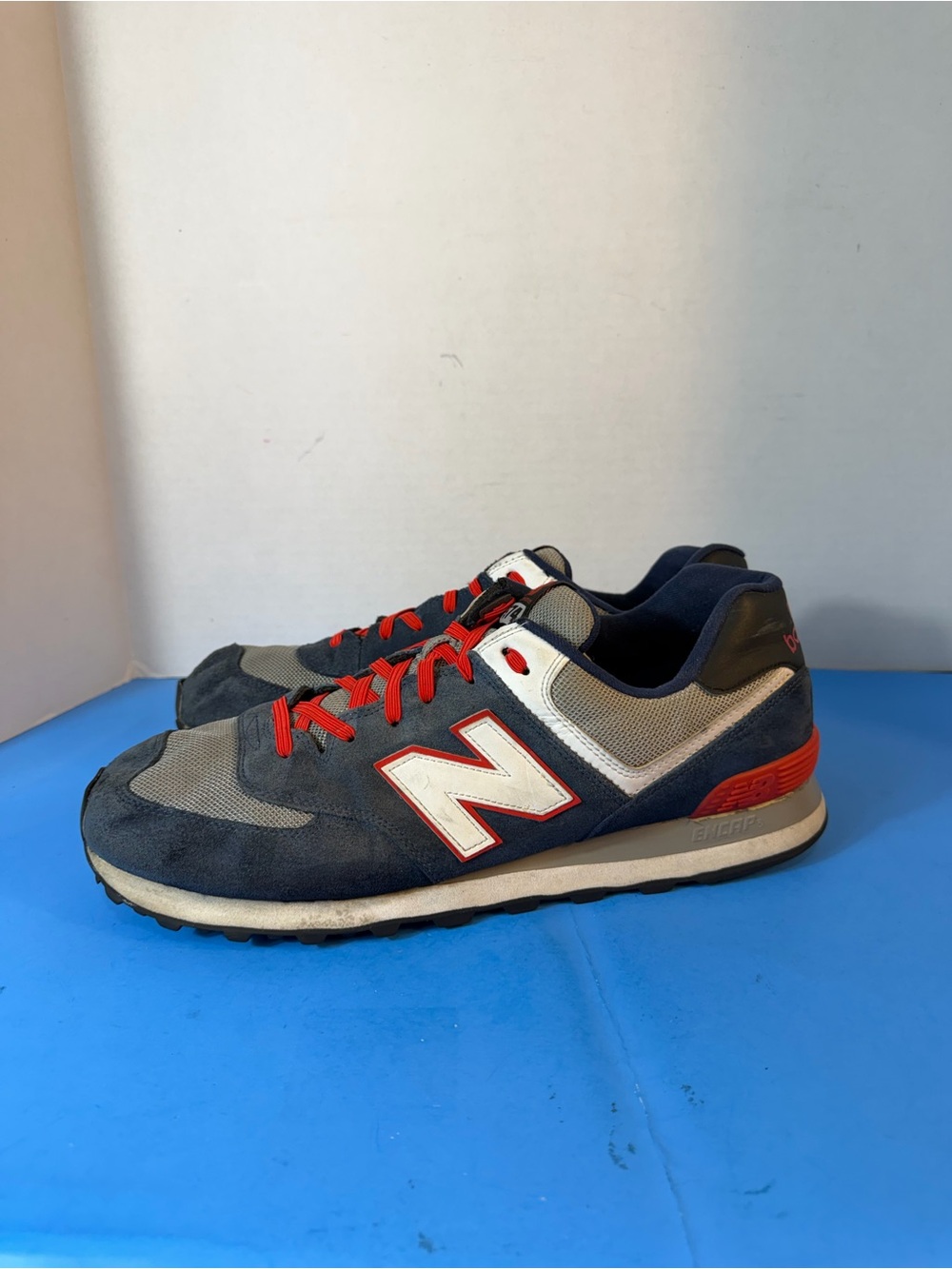 New Balance Navy, Gray & Red Athletic Sneakers